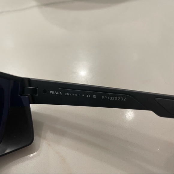 Prada Linea Rossa Sunglasses PS 07WS DG009R Black with Blue Lenses - Picture 7 of 13